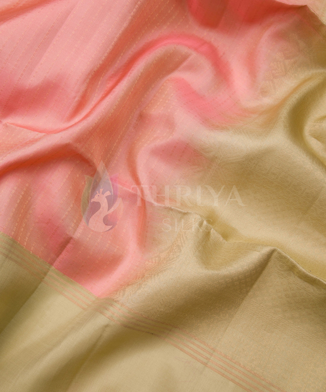 Peach And Pale Green Soft Silk Saree - TS3L060503