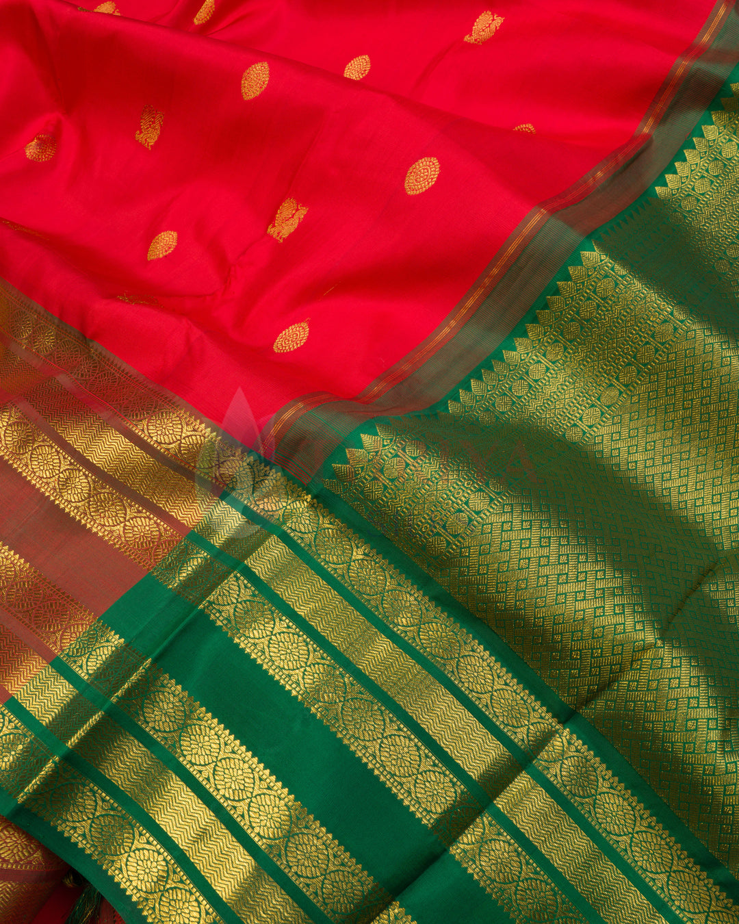 Red Kanchipuram Silk Saree - TSW1266