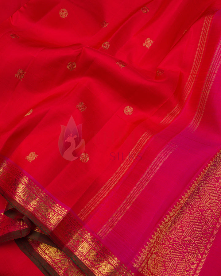 Red Kanchipuram Silk Saree & 3G Zari - TSPQ200713