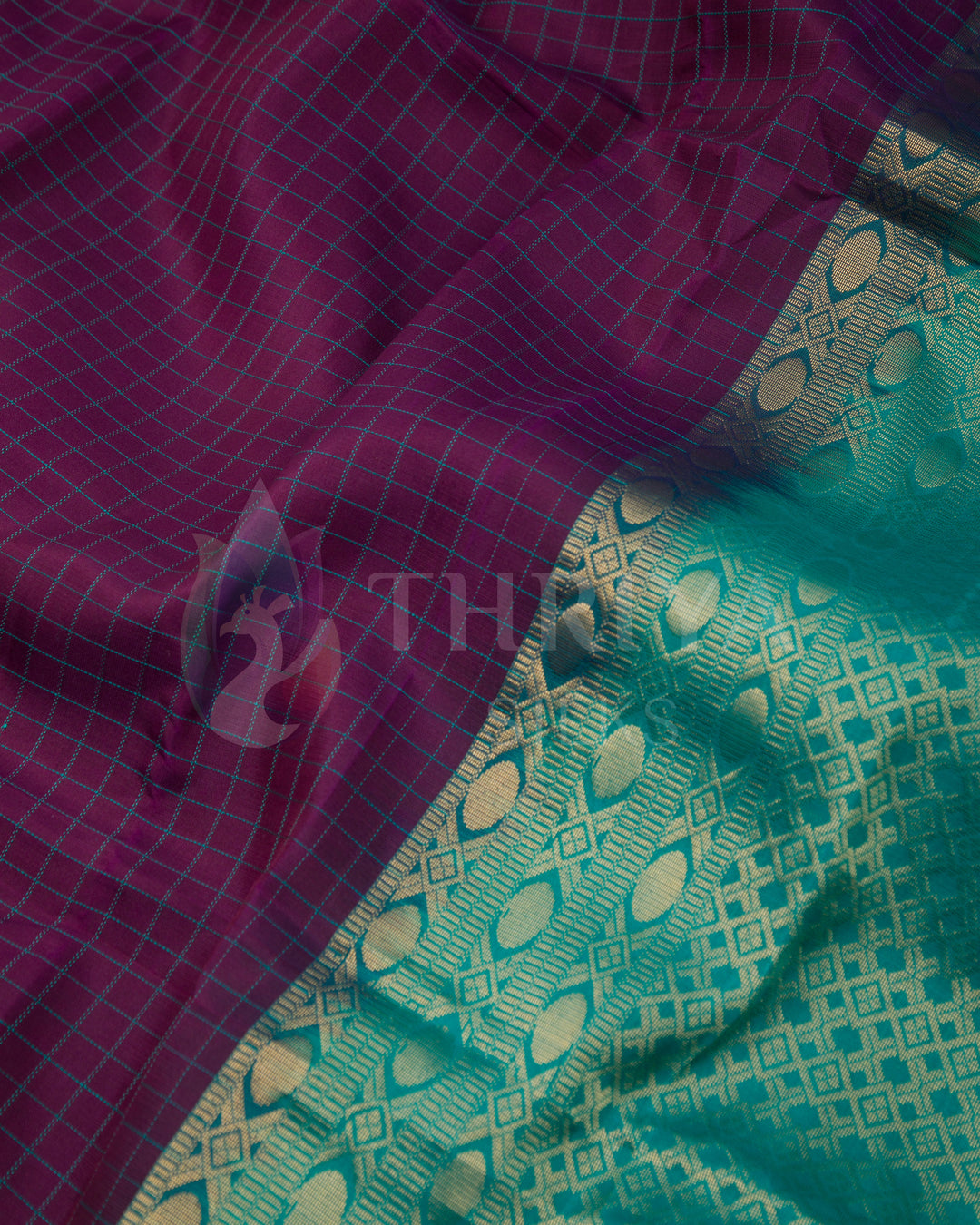 Violet And Turquoise Soft Silk Saree - TSW081001