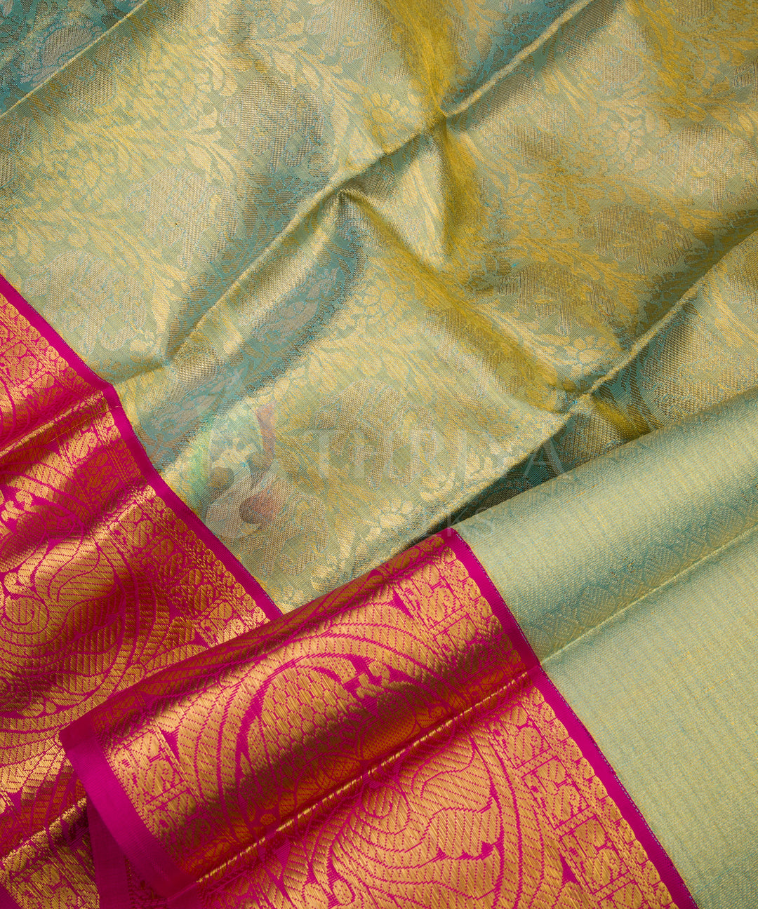 Green Kanjivaram Pure Handloom Silk Dupatta Online