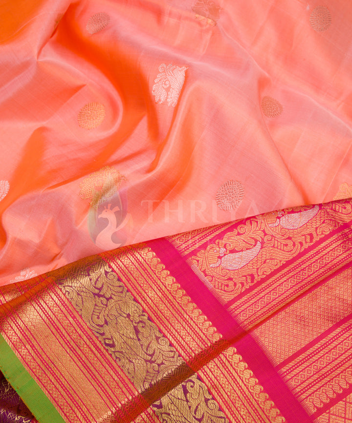 Light Orange Gadwal Silk Dupatta