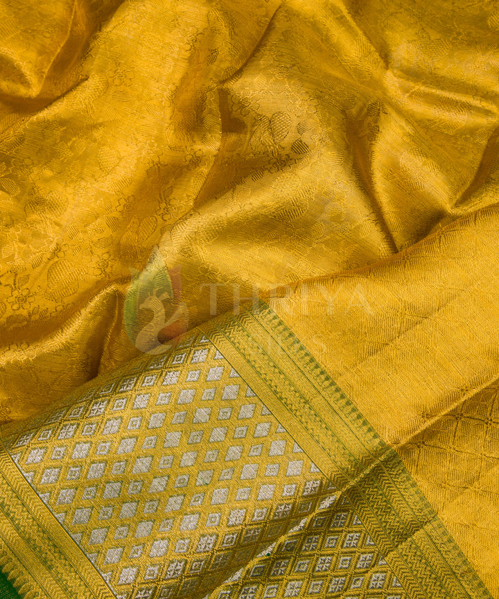 Yellow Kanchipuram Silk Dupatta - TSW1343