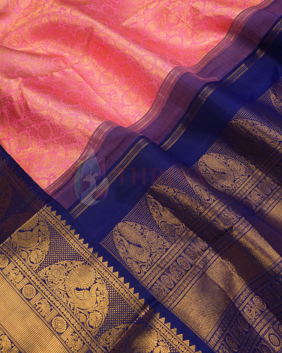 Peach Pink Kanchipuram Silk Saree - TSINS0821(844)