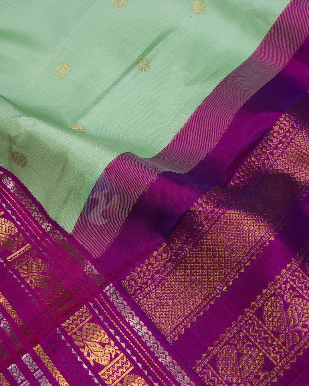 Pastel Green Kanchipuram Silk Saree - TSPQ11087