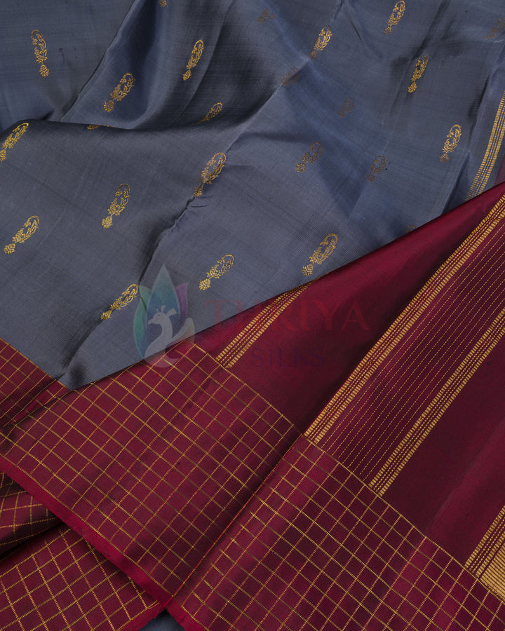Ash Kanchipuram Silk Saree - TSPQ100501
