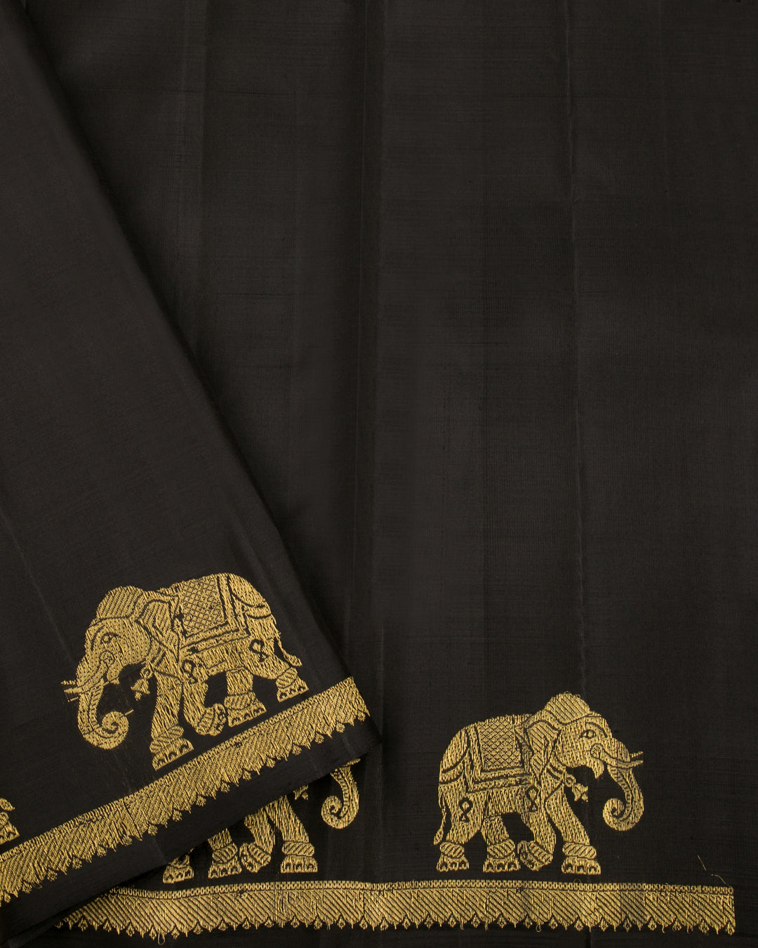 Black Kanchipuram Silk Saree - TSW190601 - View 5