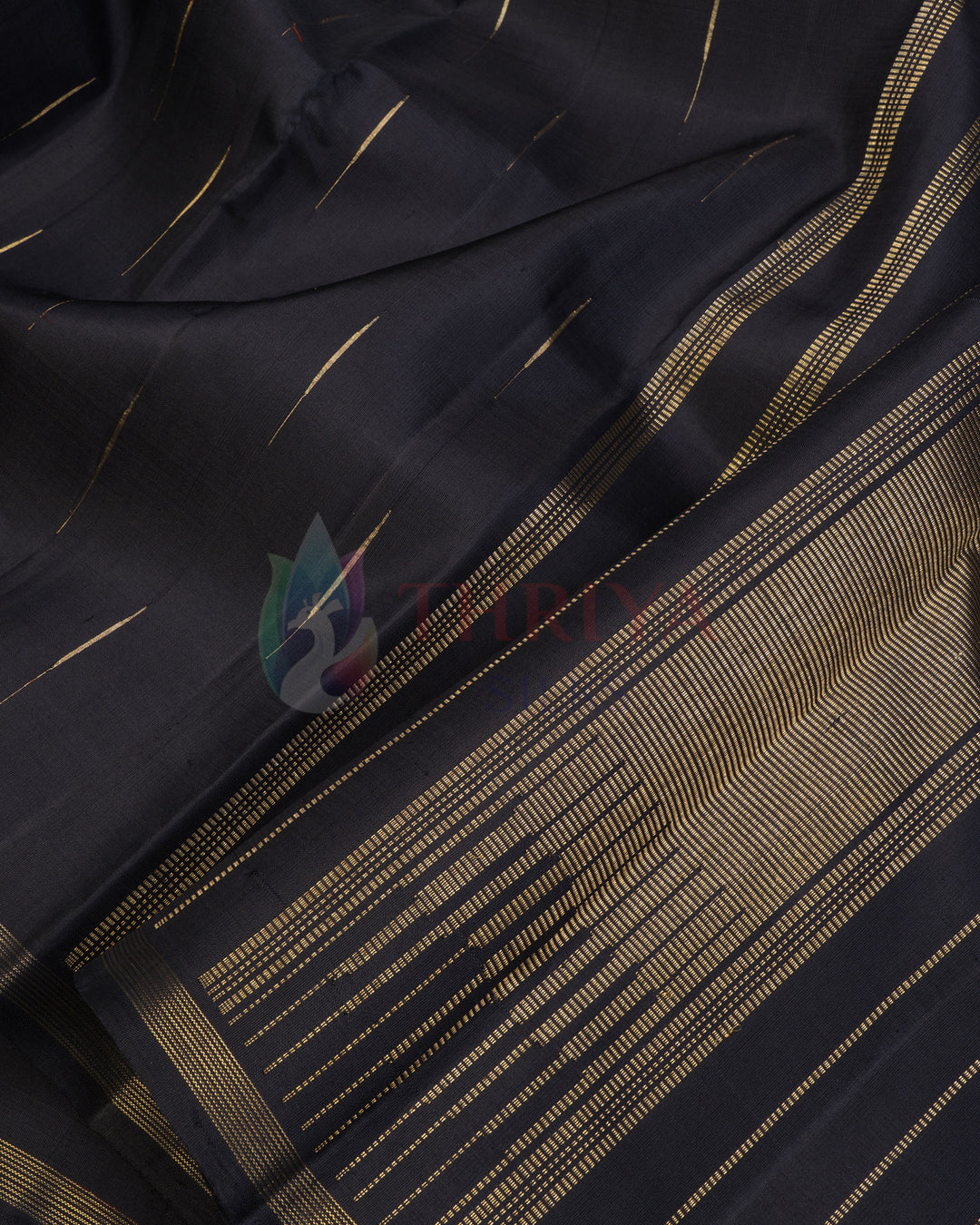 Black Kanchipuram Silk Saree & 3G Zari  - TSPQ100505