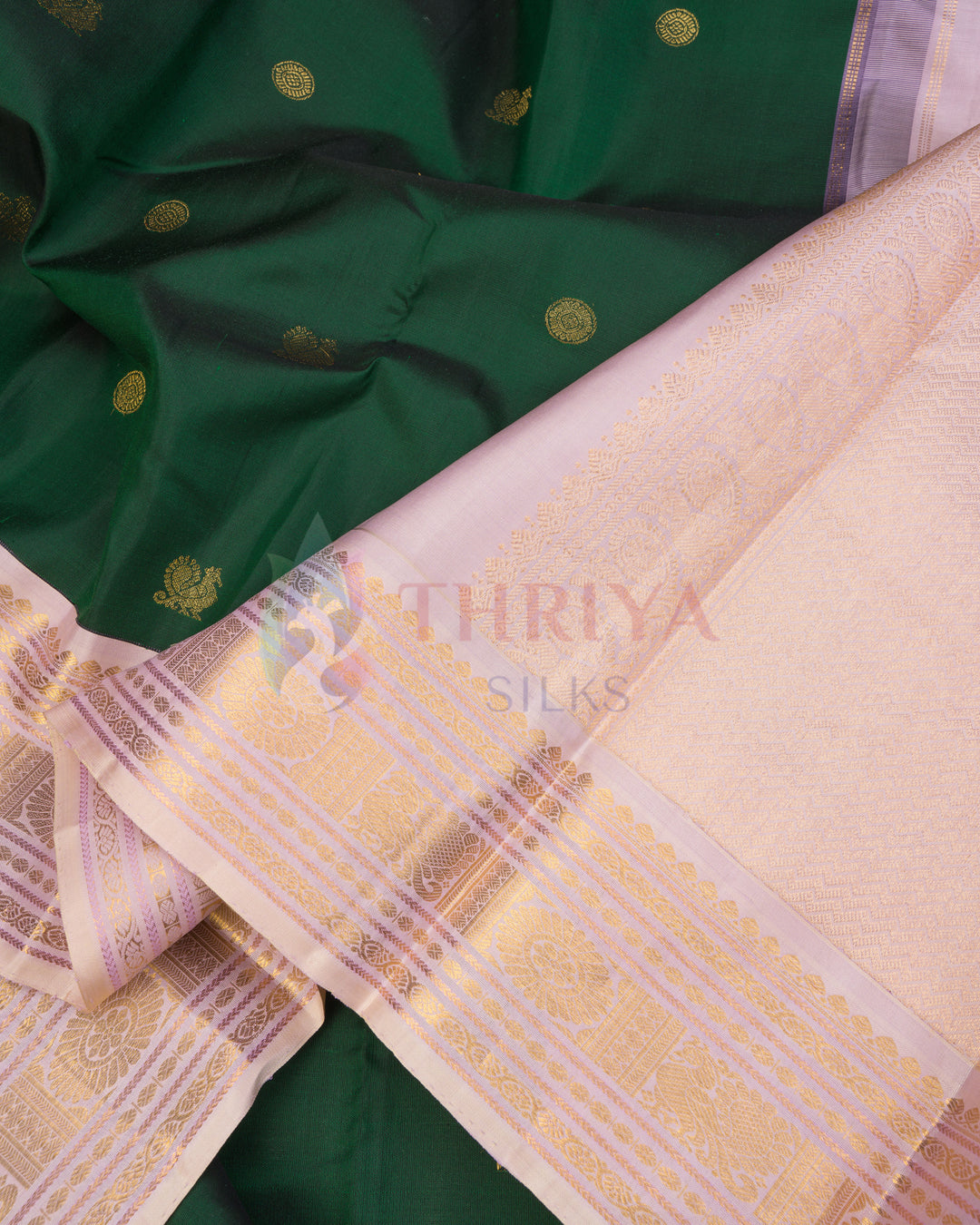 Green Korvai Kanchipuram Silk Saree - TSPQ120506