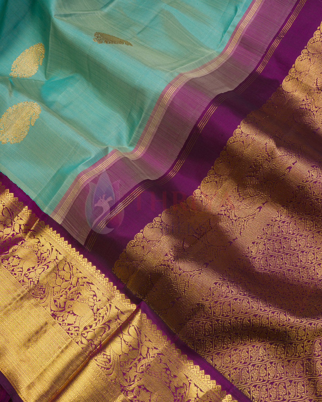 Light Sky Blue Kanchipuram Silk Saree - TSPQ200704