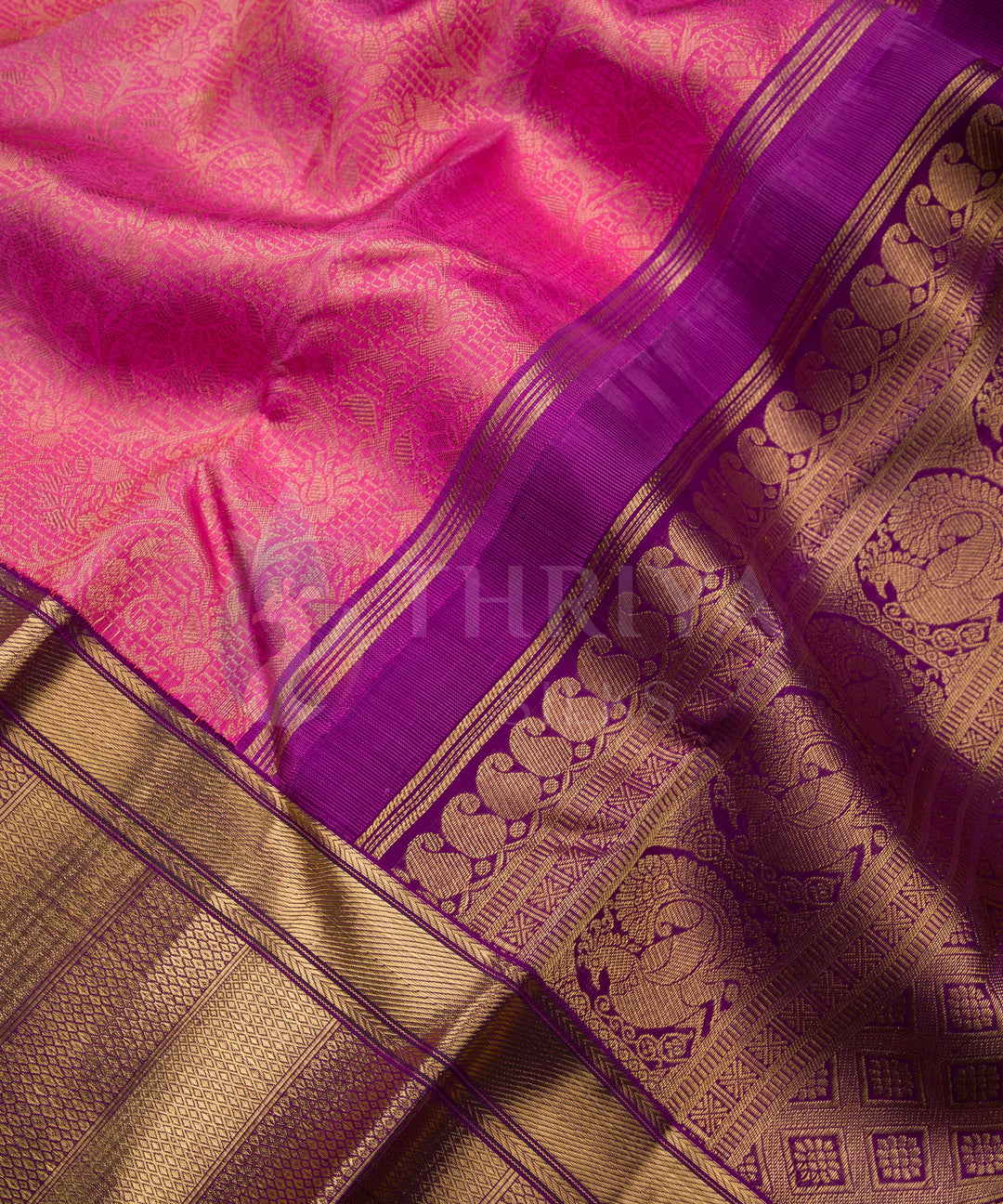 Pink and Purple Kanchipuram Silk Saree - TSW0925 - View 3