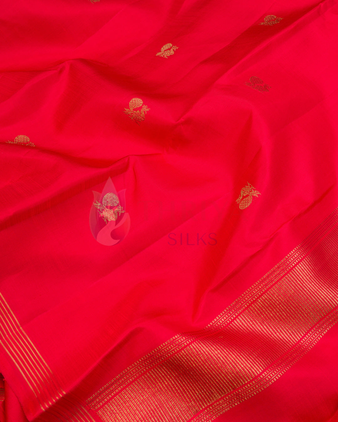 Red Kanchipuram Silk Saree & 3G - TSPQ11090
