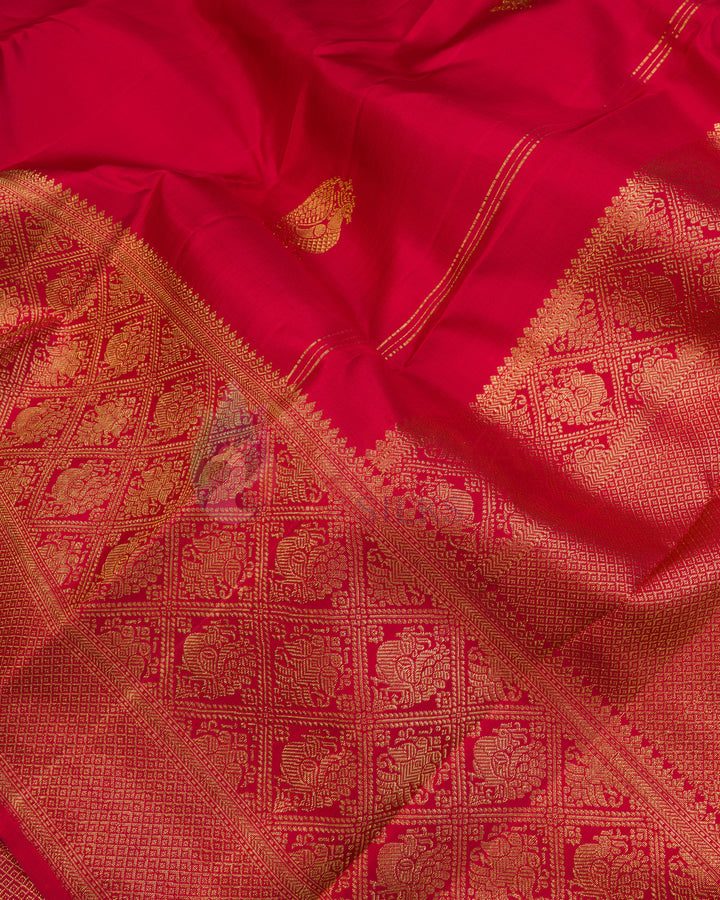 Red Kanchipuram Silk Saree - TSPQ11083