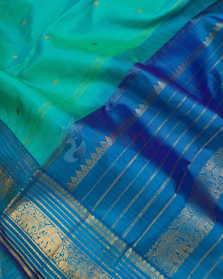 Coral Green Kanchipuram Silk Saree -TSPQ100516