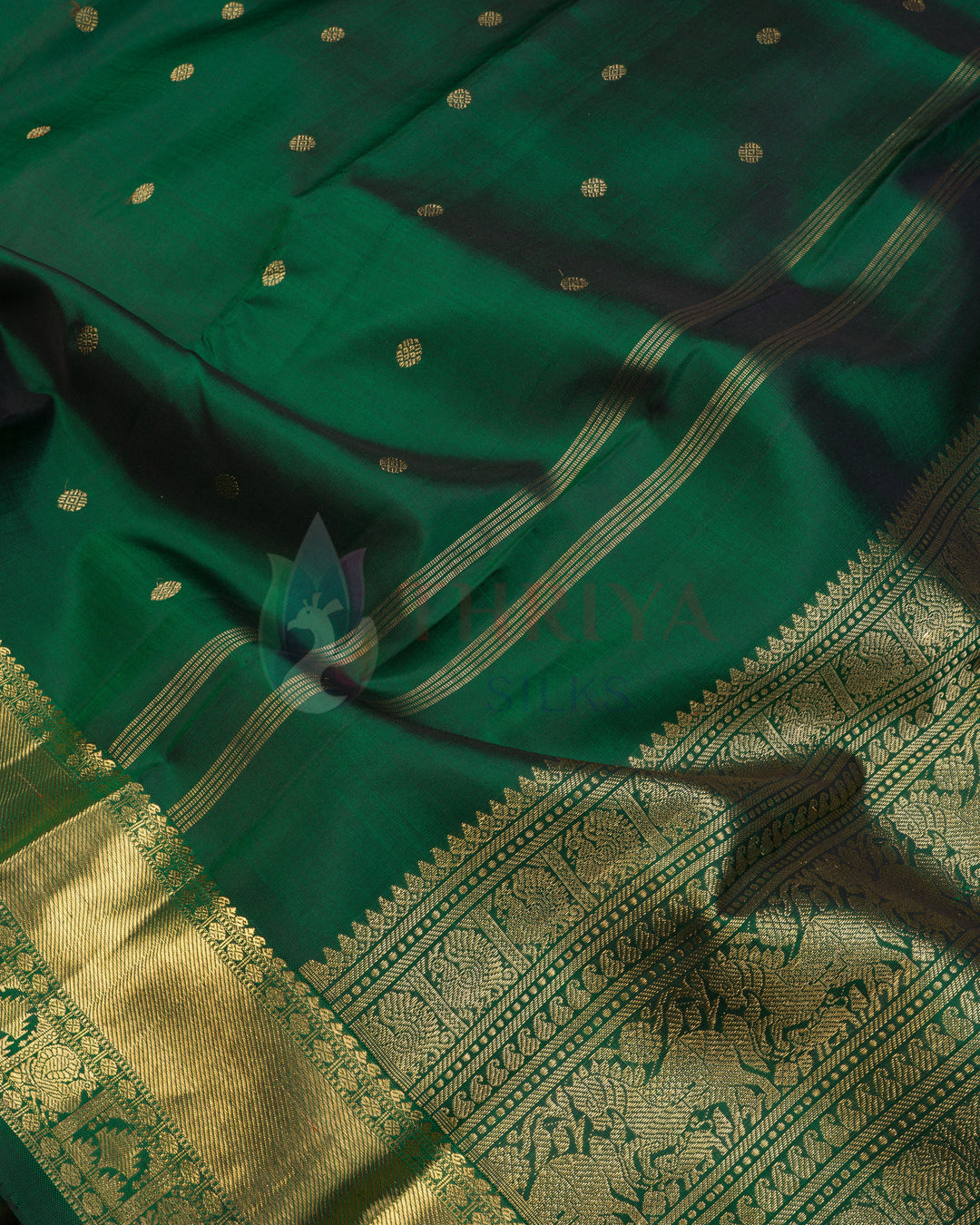 Green Kanchipuram Silk Saree - TSW1275