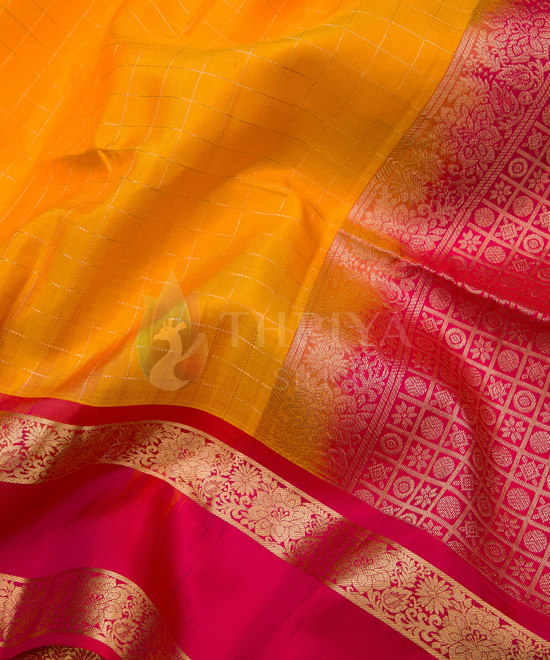 Yellow and Rani Pink Soft Silk Saree - TSW060708 - View 3