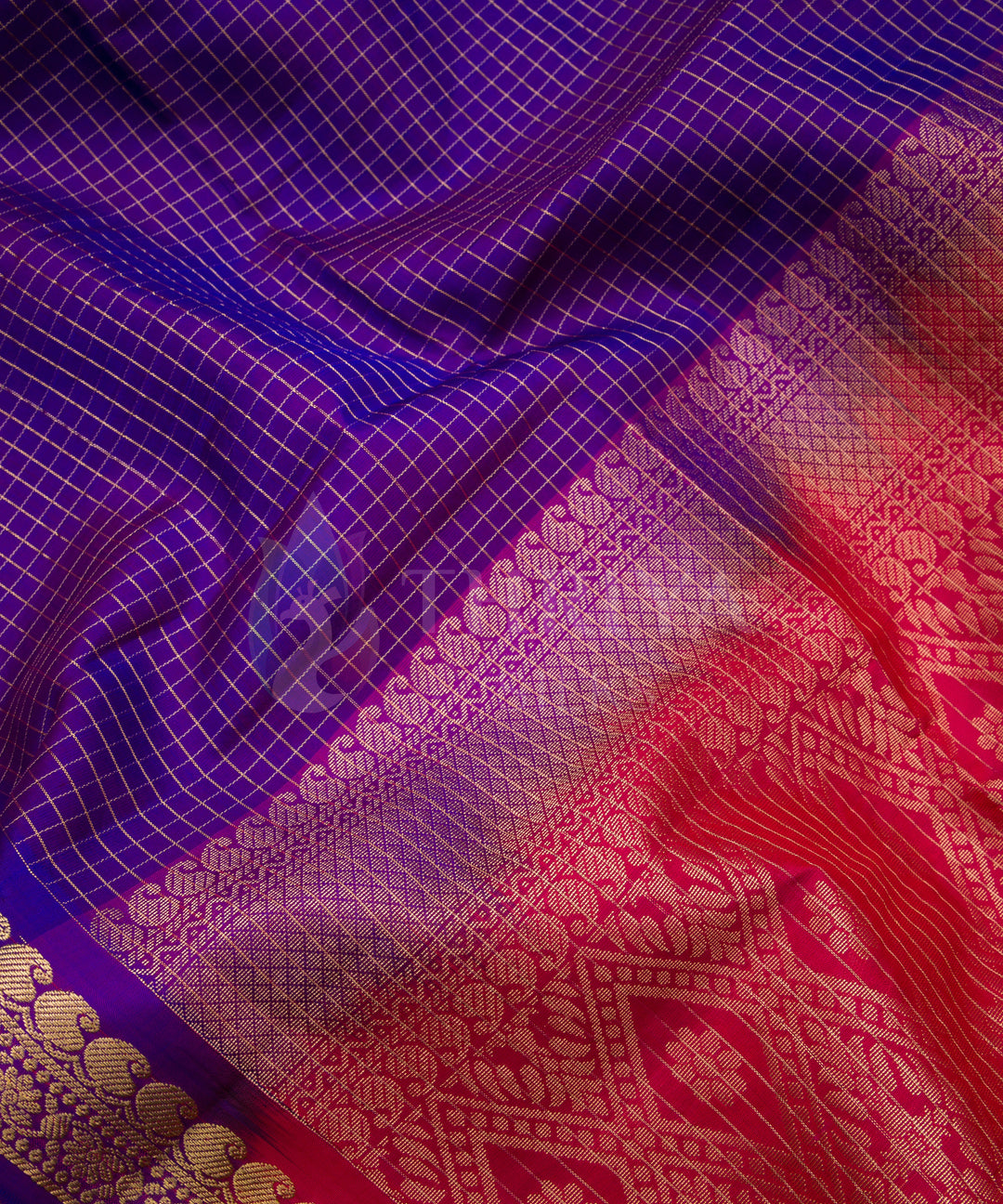 Purple and Red Soft Silk Saree - TSW060704 - View 3