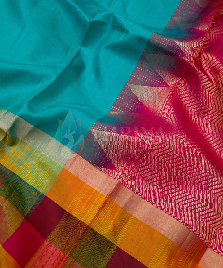 Turquoise Soft Silk Saree - TSW060702 - View 3