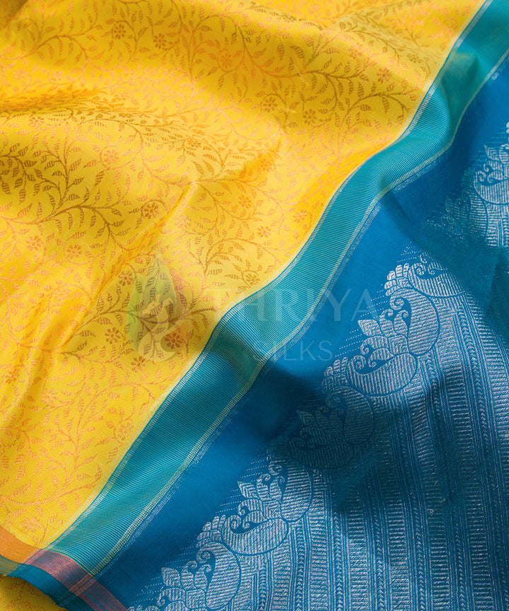 Yellow and Blue Kanchipuram Silk Saree - TSW1144 - View 3