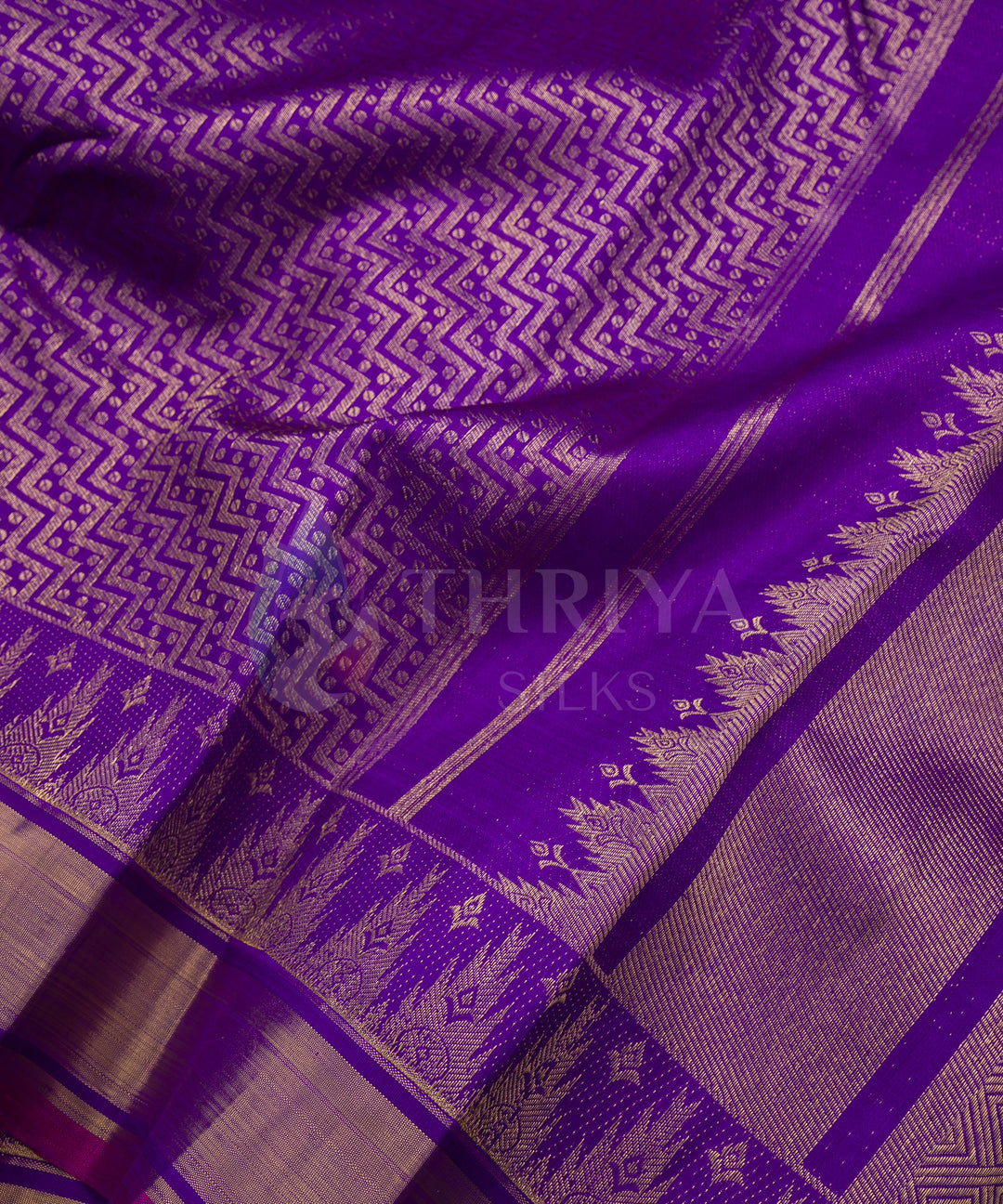 Purple Kanchipuram Silk Saree - TSW050703 - View 3