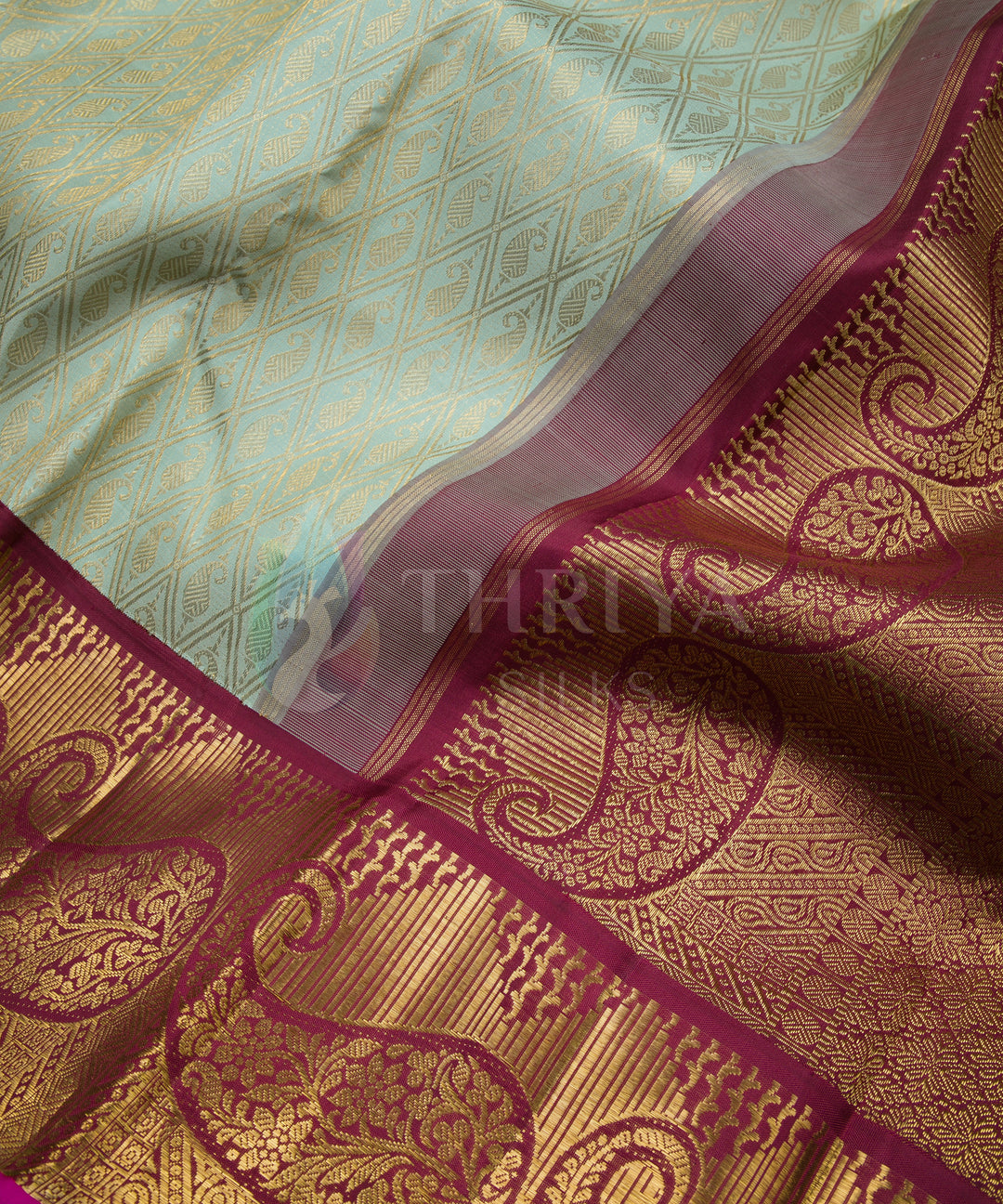 Tea Green and Brown Kanchipuram Silk Saree - TSW050706 - View 3