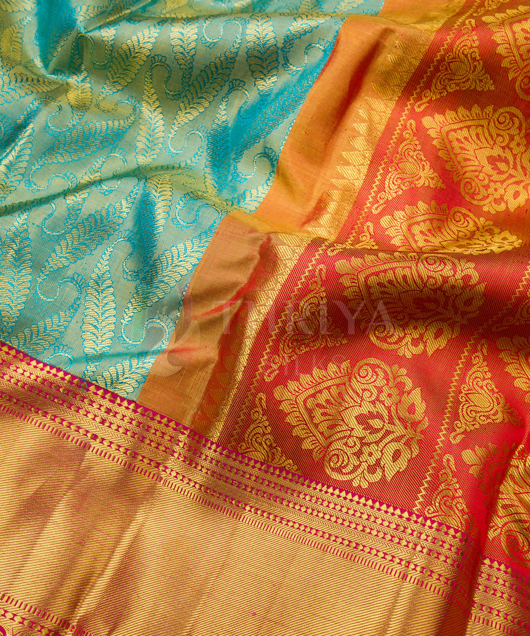 Sky Blue Kanchipuram Silk Saree - TSW0921 - View 3