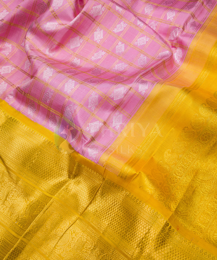 Pink and Yellow Kanchipuram Silk Saree - TSW1127 - View 3