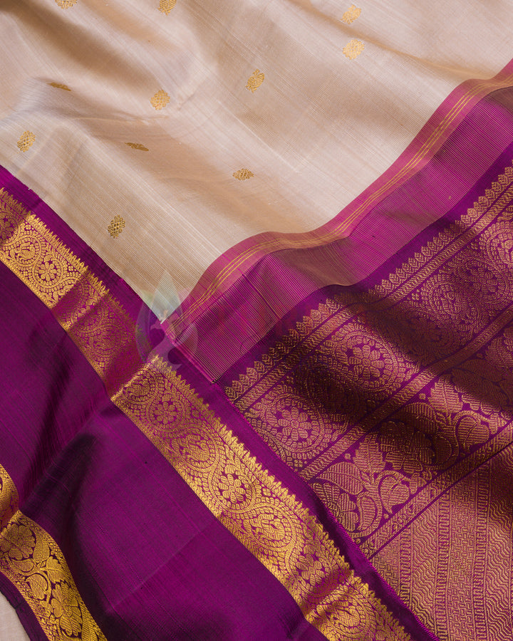 Cream Kanchipuram Silk Saree - TSPQ200706