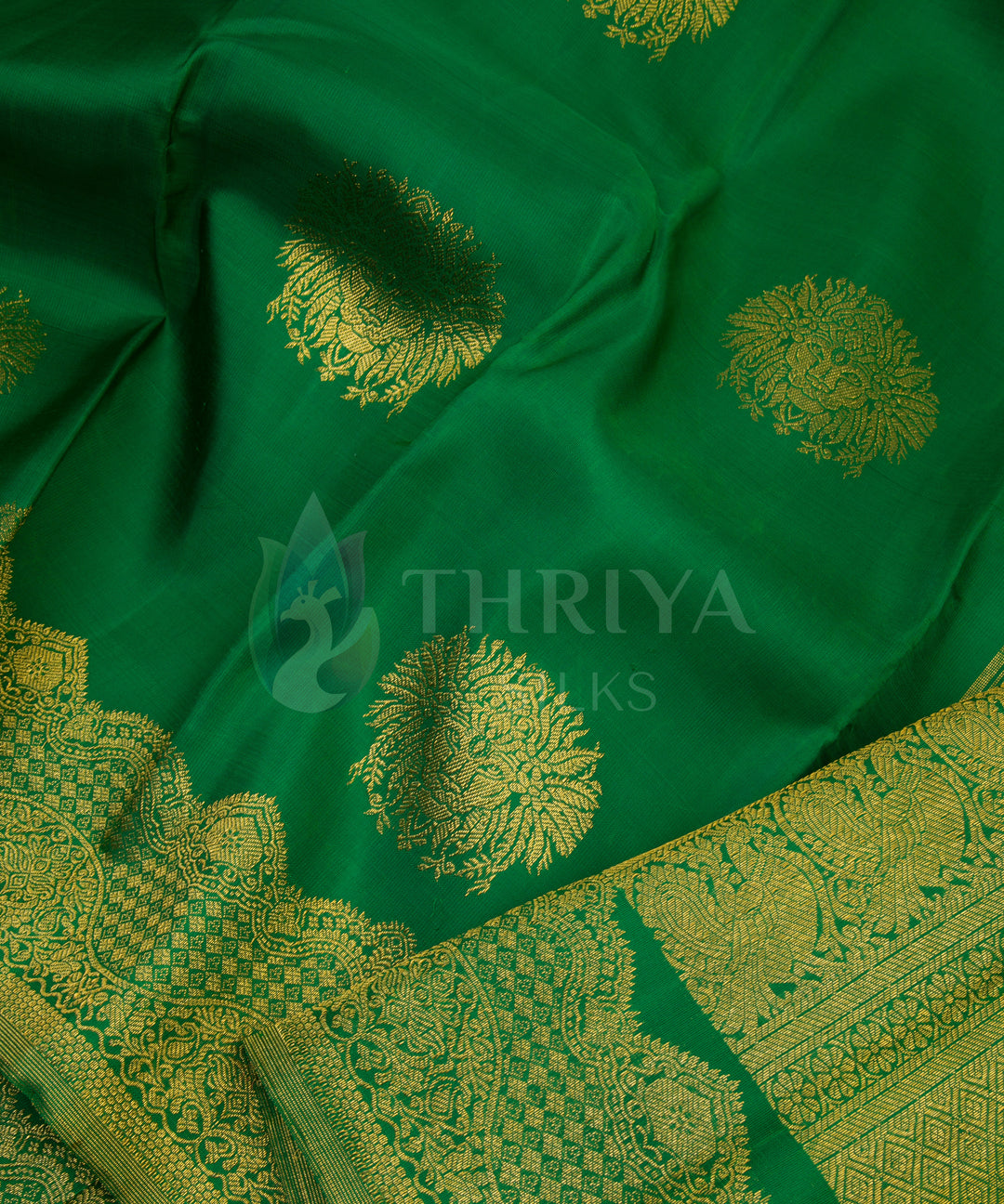 Green Kanchipuram Silk Saree - TSW0907 - View 4