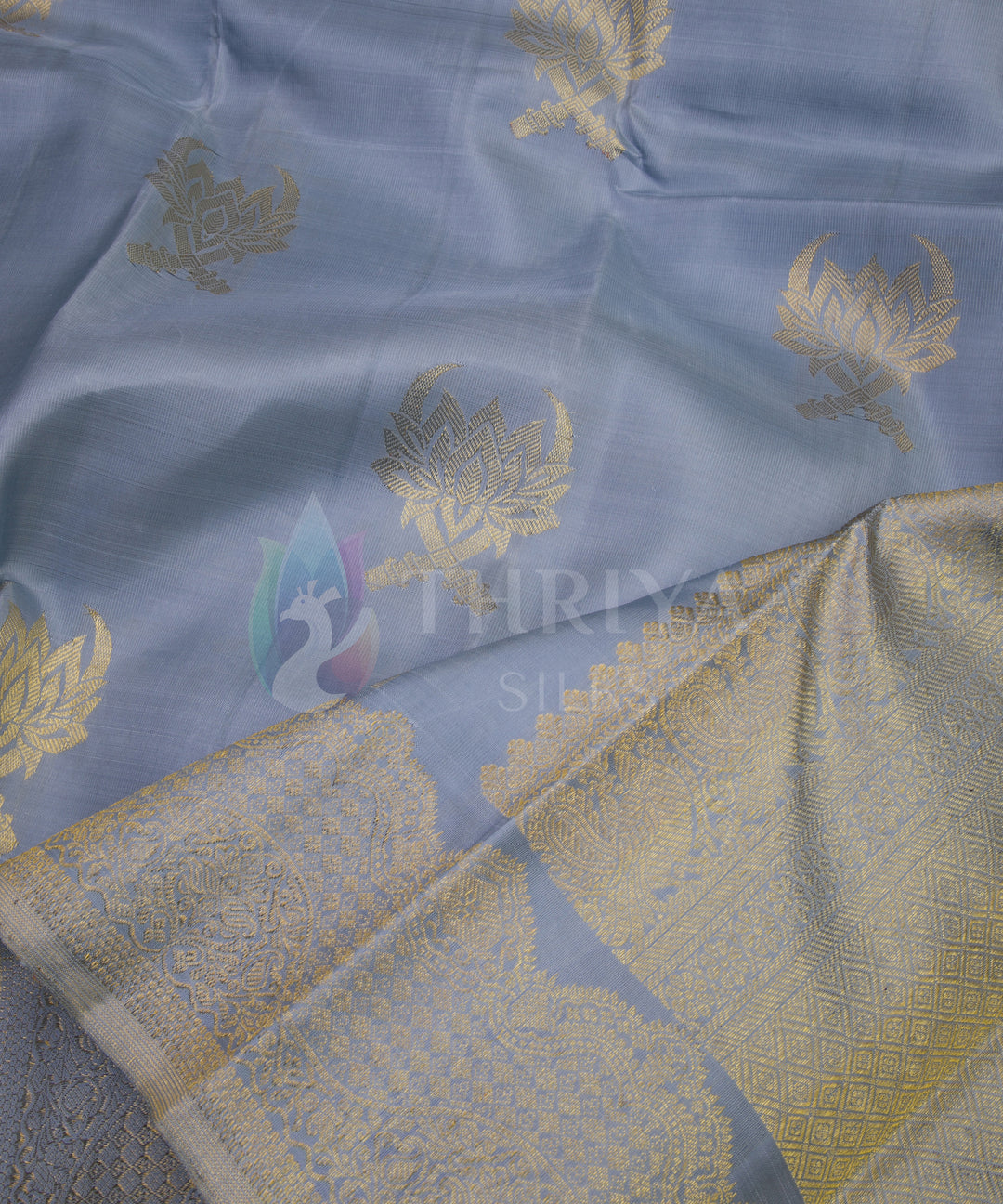 Grey Kanchipuram Silk Saree - TSW0905 - View 4