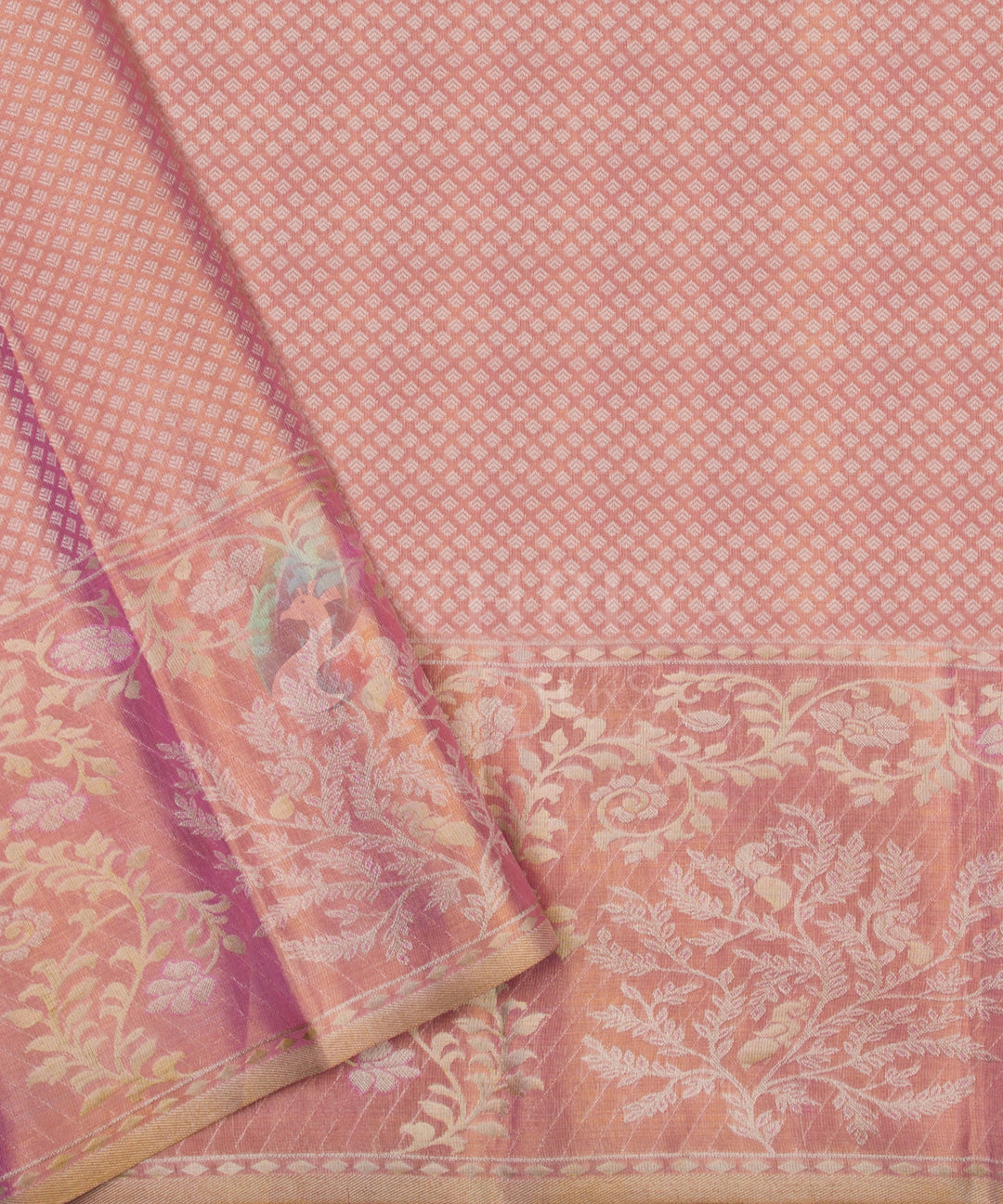 Full Gold Pink Pure Zari Kanchipuram Silk Saree - TSW0892 - View 5