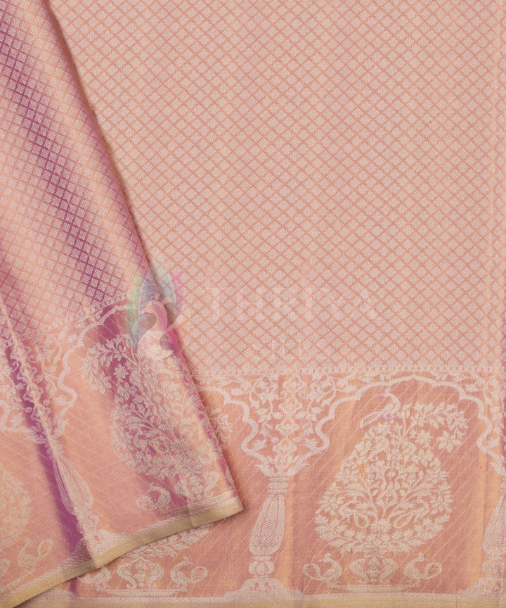 Full Gold Pink Pure Zari Kanchipuram Silk Saree - TSW0893 - View 5