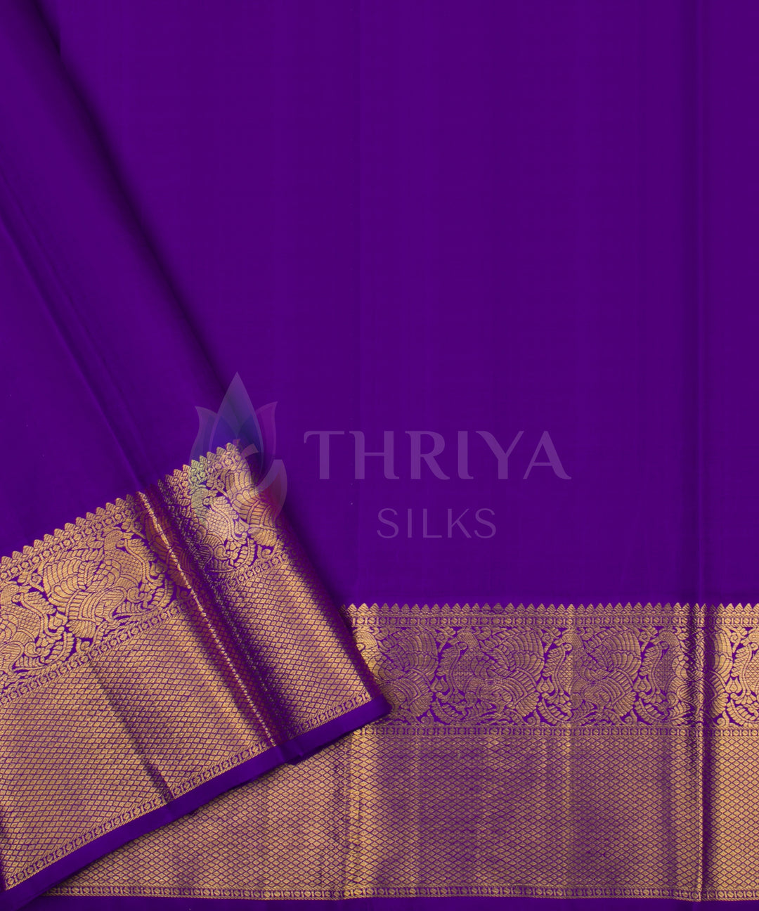 Coral with Royal Blue Kanchipuram Silk Saree - TSW1242 - View 5