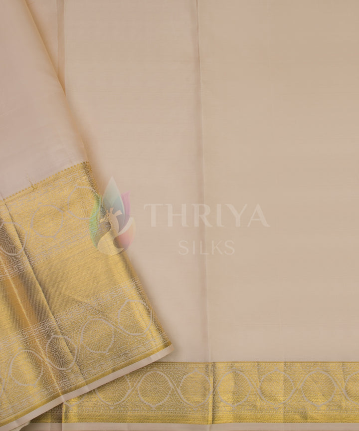 Half White Kanchipuram Silk Saree - TSW1138 - View 5