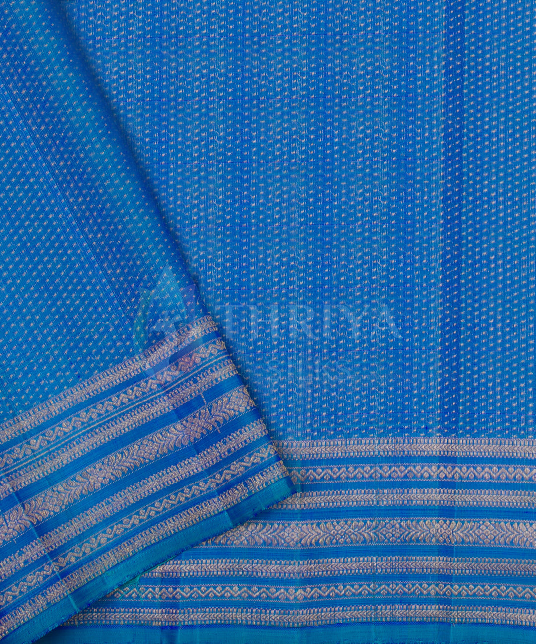 Purple with Sky Blue Kanchipuram Silk Saree - TSW060804 - View 5