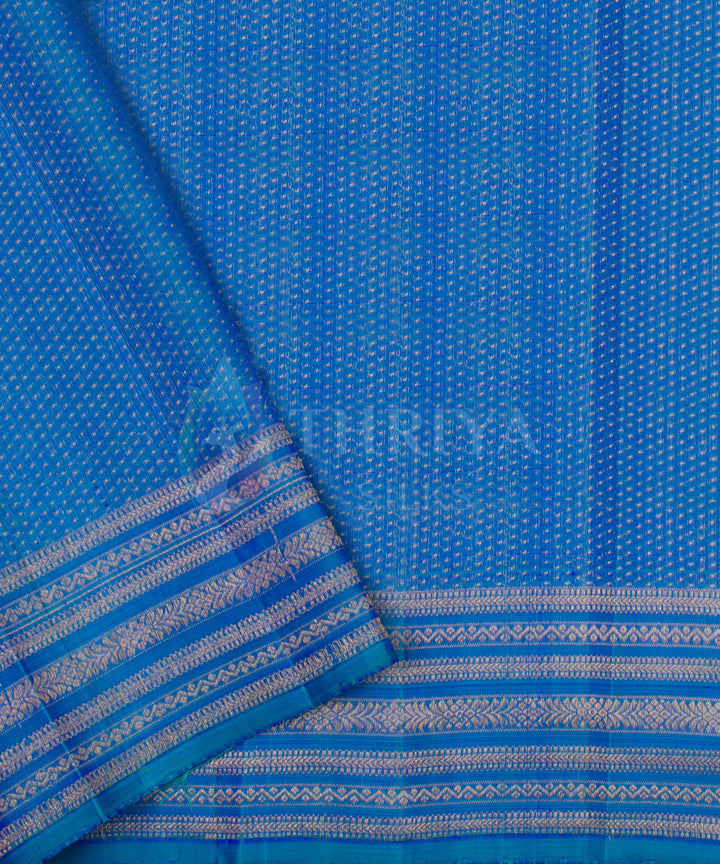 Purple with Sky Blue Kanchipuram Silk Saree - TSW060804 - View 5