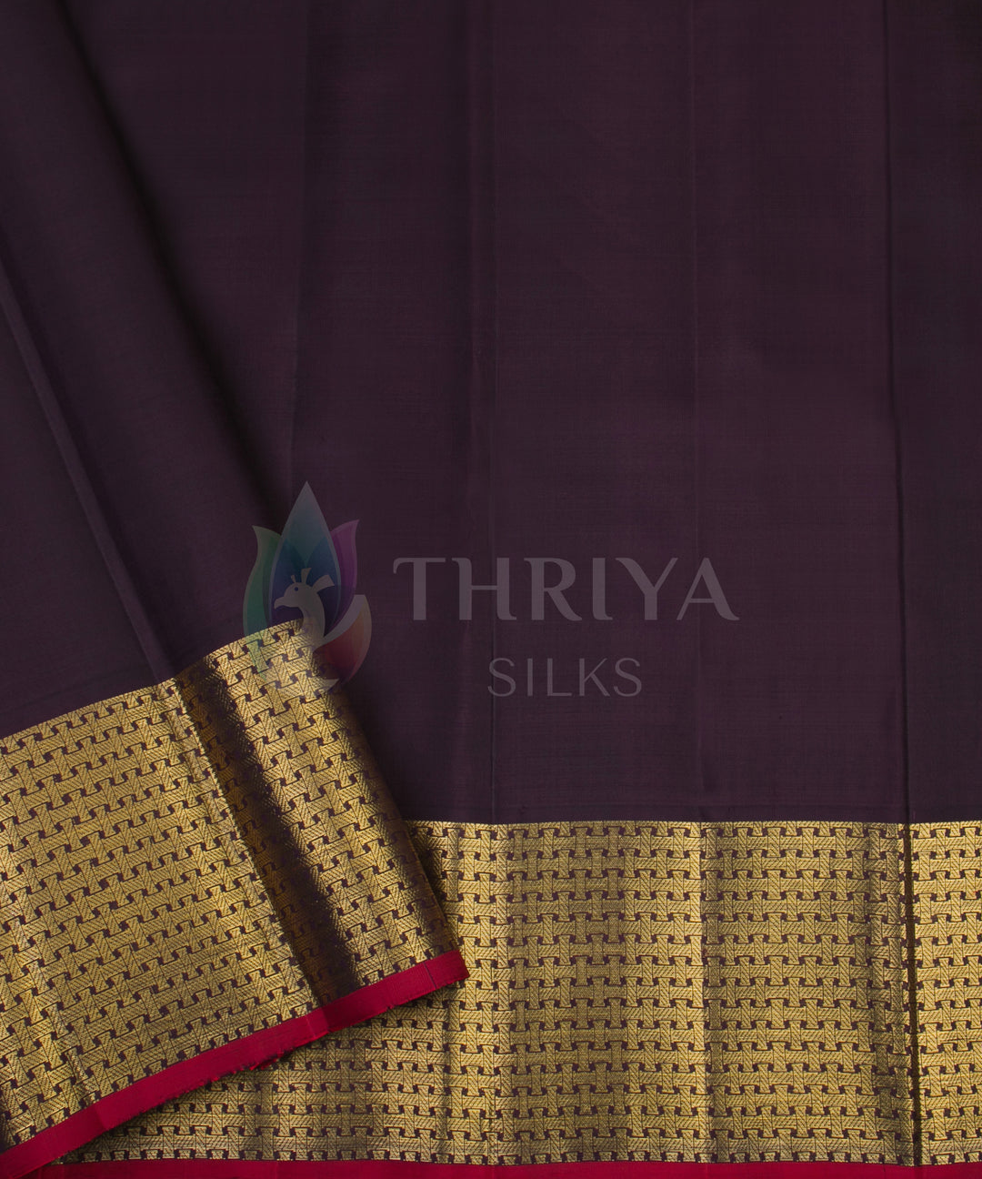 Light Sky Blue with Dark Burgundy Kanchipuram Silk Saree -TSW020831 - View 5