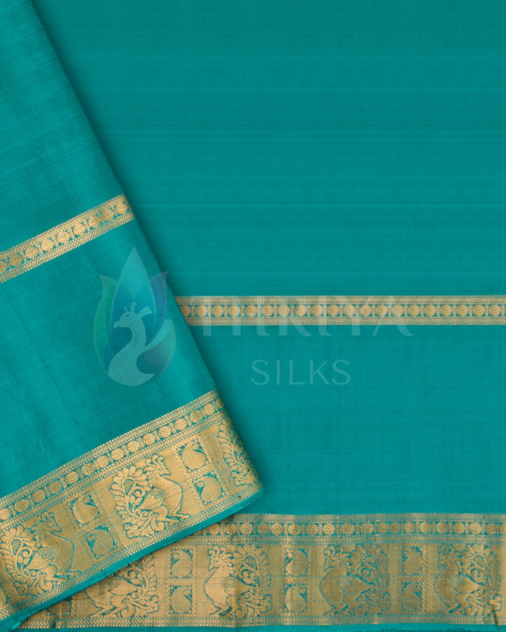 Black And Turquoise Soft Silk Saree - TSW120912