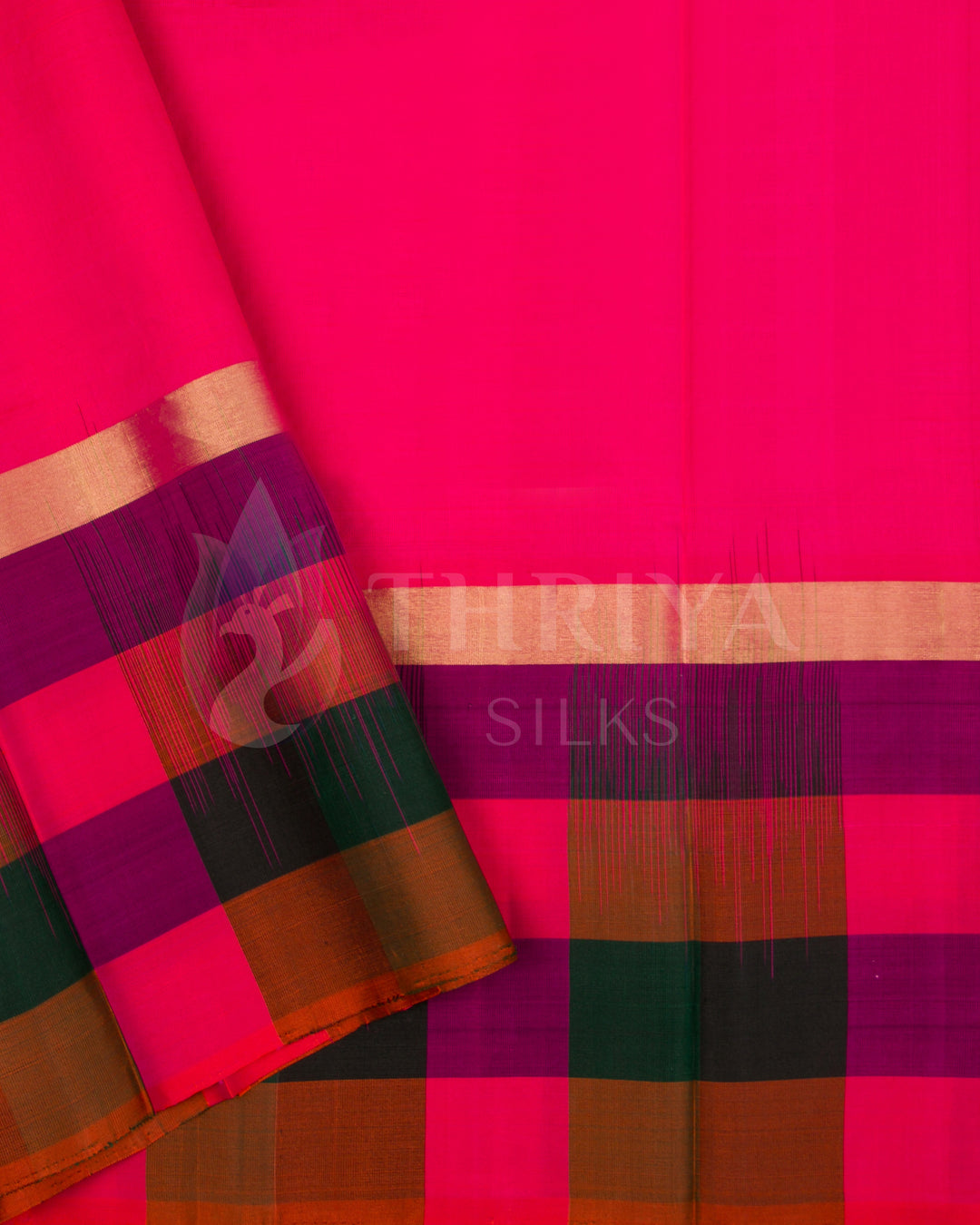 Orange And Pink Soft Silk Saree - TSW300704