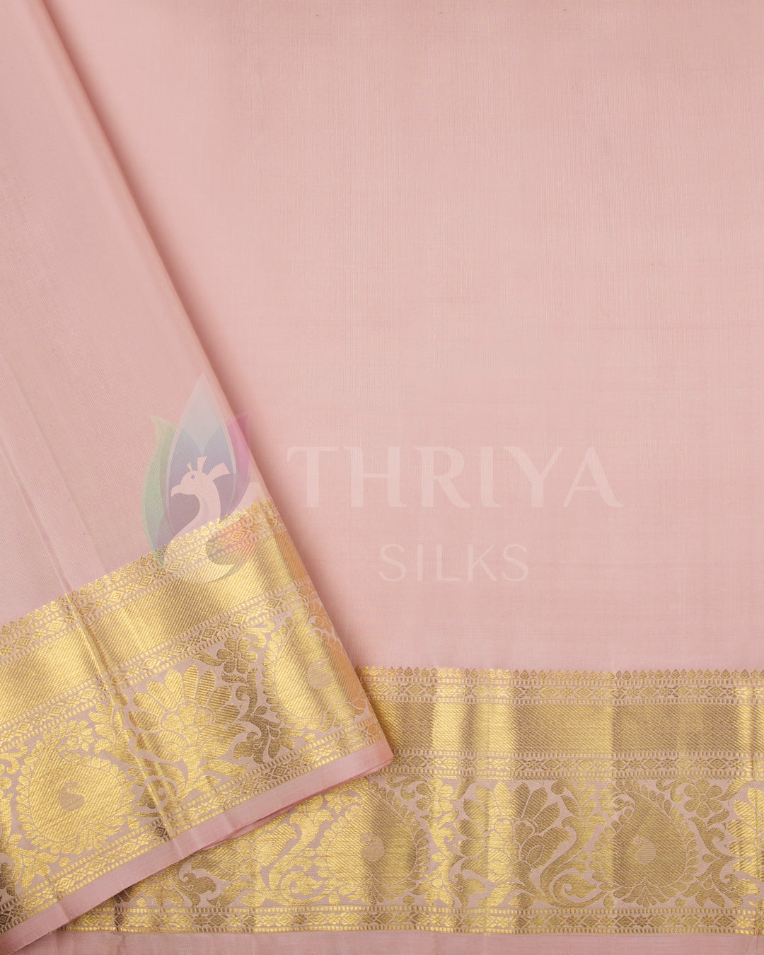 Black And Pastel Pink Kanchipuram Silk Saree - TSW300810