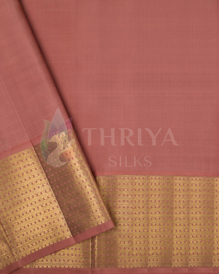 Salmon Pink And Dusty Pink Kanchipuram Silk Saree - TSW021002