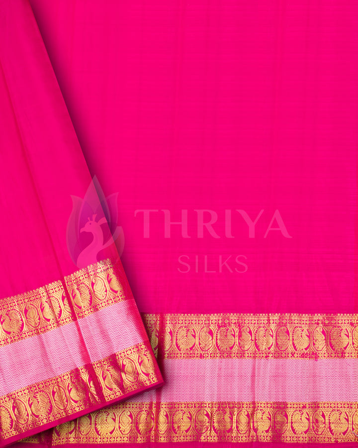 Half White And Pink Digital Print Silk Saree - TSW021004