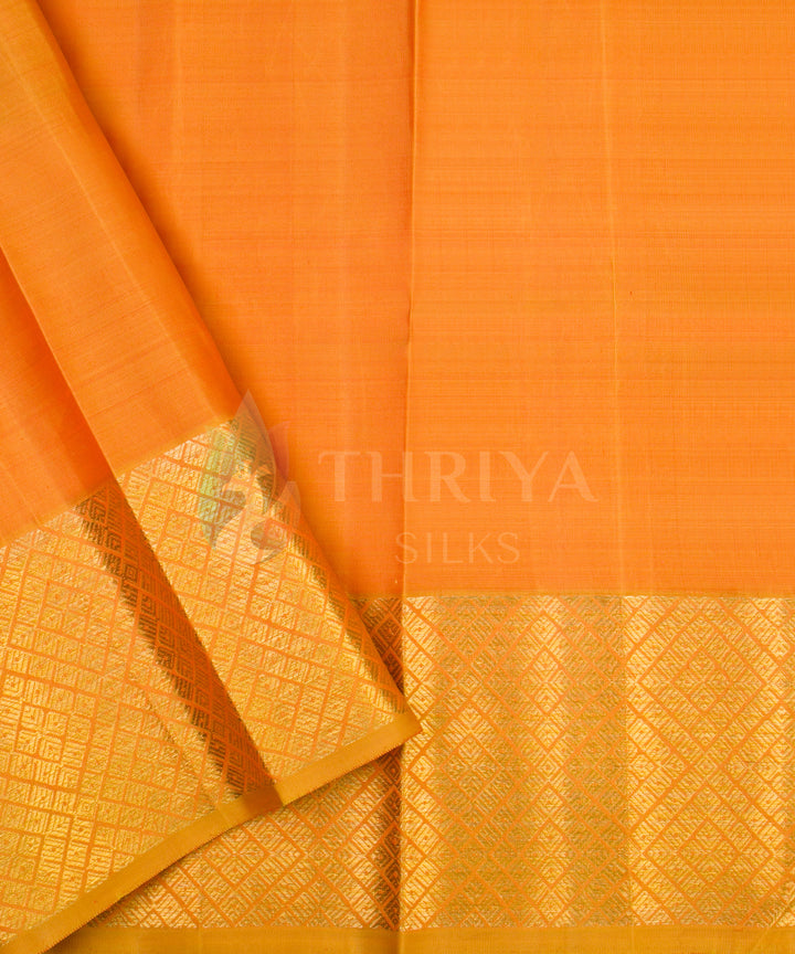 Bottle Green and Mustard Pure Zari Kanchipuram Silk Saree - TSW0794 - VIEW 6