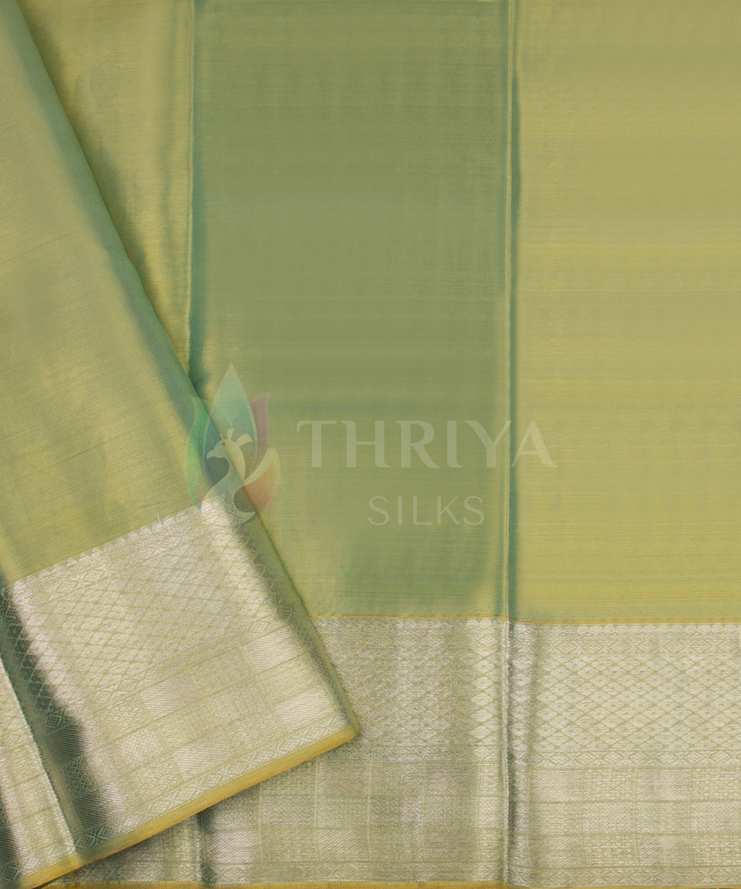 Sapphire Green Pure Zari Korvai Kanchipuram Silk Saree - TSW0886 - VIEW 5