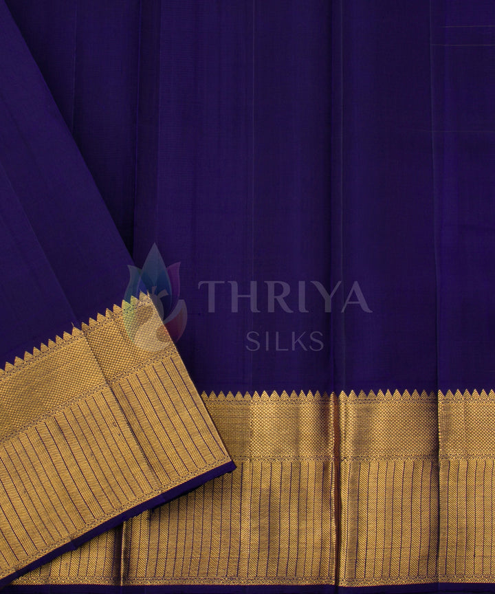 Parrot Green And Navy Blue Kanchipuram Silk Saree - TSP786