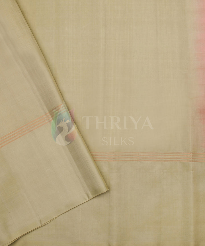 Peach And Pale Green Soft Silk Saree - TS3L060503