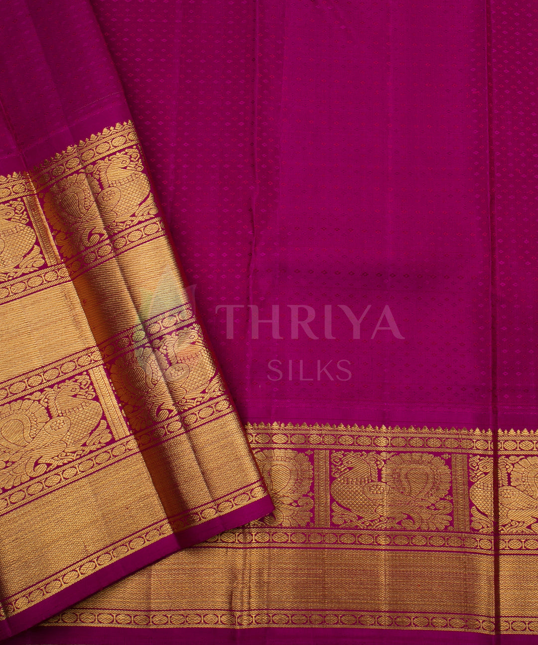 Lavender with Magenta Border Pure Zari Kanchipuram Silk Saree - TSW0832