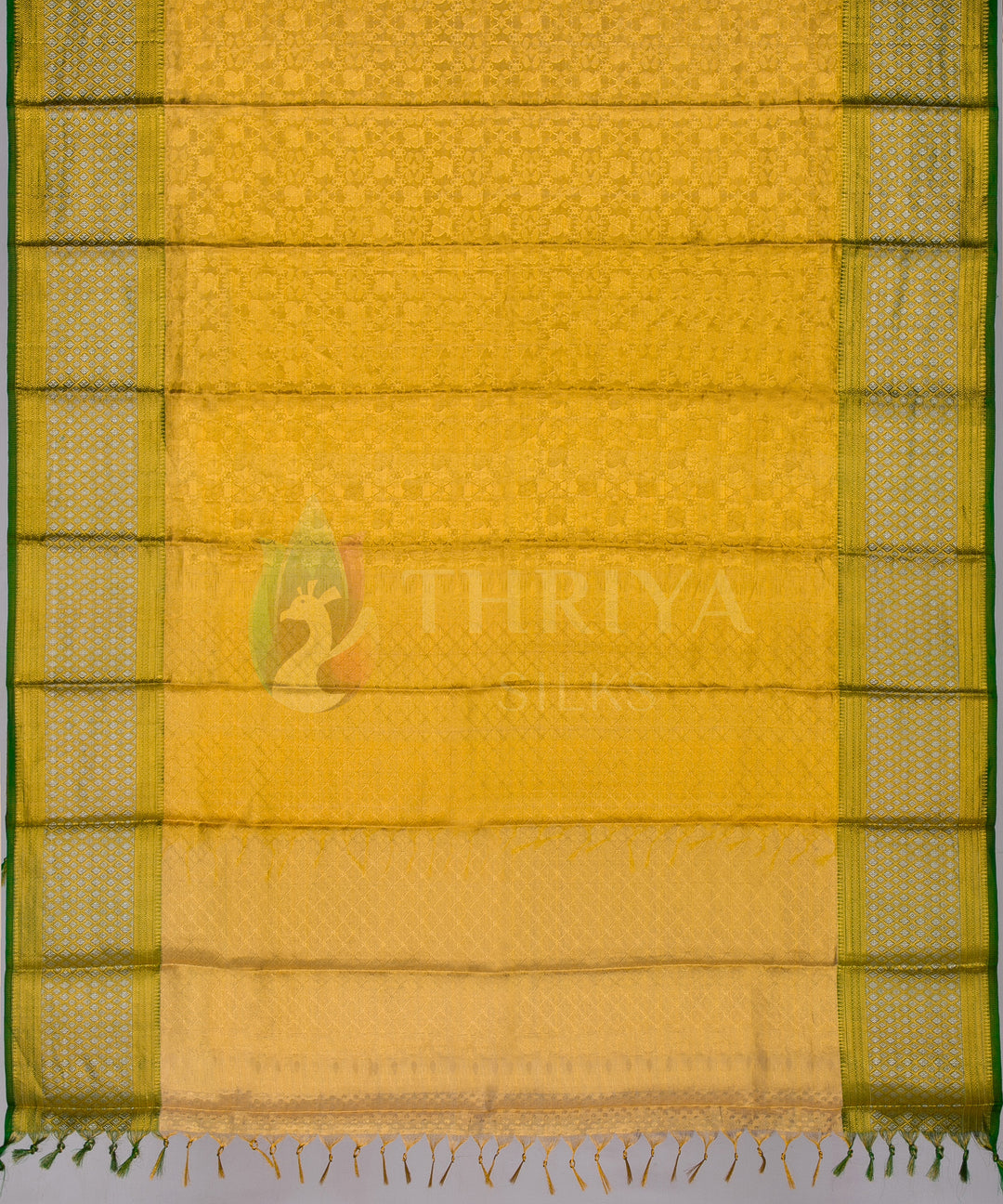 Yellow Kanchipuram Silk Dupatta - TSW1343