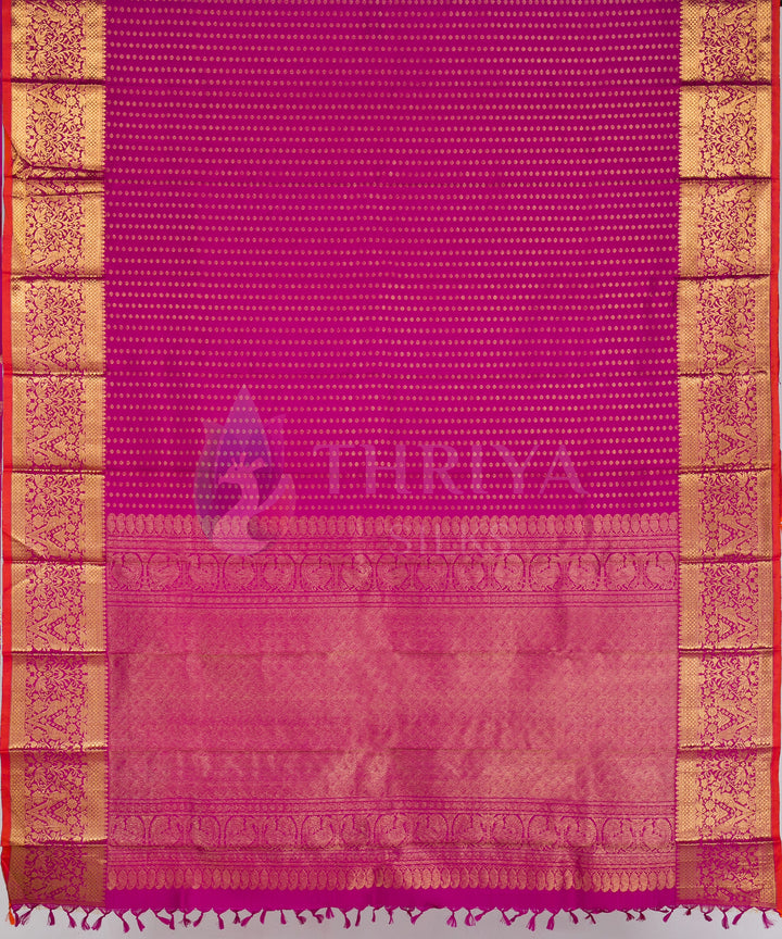 Pink Kanchipuram Silk Dupatta - Handloom