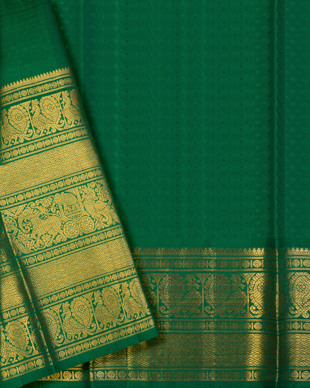 Tissue Yellow Korvai Kanchipuram Silk Saree With Pure Zari  TSW0942